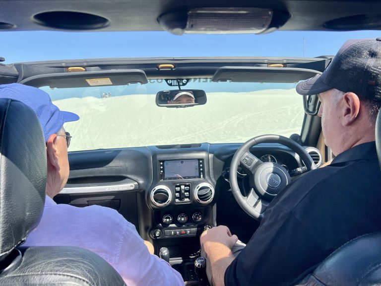 Riding on the Atlantis Dunes in a 4X4 Off-Road Jeep